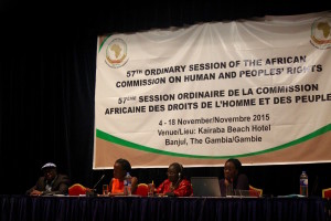 Panelists at the side event on the impact of anti terrorism legislation on human rights defenders and civil society
